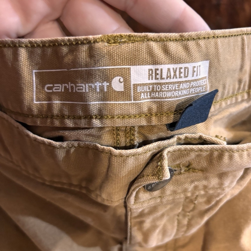 Carhartt Relaxed Fit Cargo Work Pants 38x32 Brown Canvas Utility BN2802-M - Picture 4 of 6